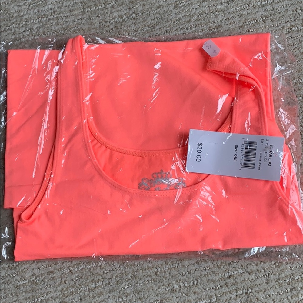 NWT Hot Kiss Orange Sugar Lips tank